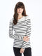 Crew Neck Striped Long Sleeve Women's T-shirt